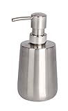 WENKO Seifenspender Solid Edelstahl 420 ml - Flüssigseifen-Spender, Spülmittel-Spender Fassungsvermögen: 0.42 l, Edelstahl rostfrei, 8 x 16 x 9 cm, Satiniert