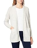 Studio Superdry Studios Long Cardigan Pull en Laine, Gris Clair, M Femme