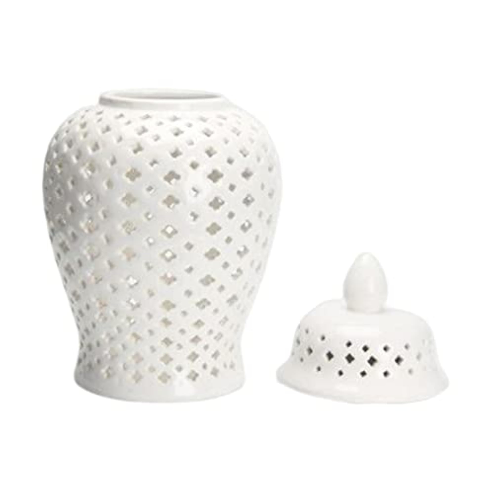 Ceramic Ginger Jar Vase with Lid Decor Storage