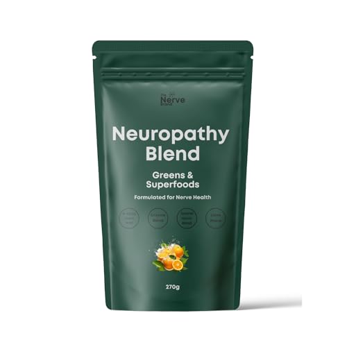 The Nerve Brand Neuropathy Superfood Blend Greens Powder with R Alpha Lipoic Acid & Lions Mane for Nerve Support Sunshine Orange 30 Servings