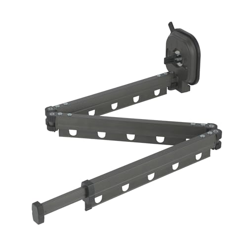 Domigard Wall Mounted Clothes Drying Rack,Triple Foldable Retractable Clothes Airer with Extension Pole,Space Saving Aluminium Clothes Dryer Rack for Laundry, Balcony, Bathroom, Bedroom