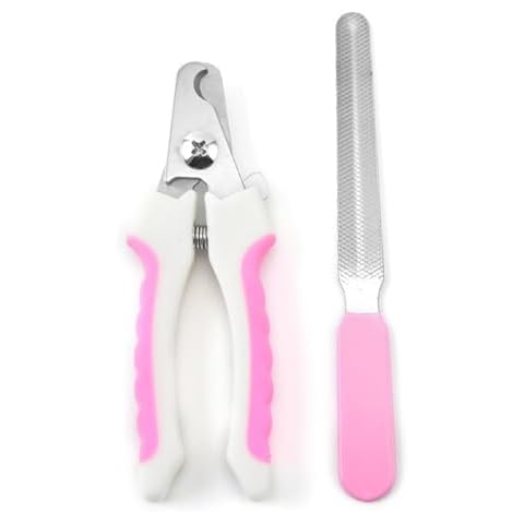 Kyltoor Dog Nail Clippers Trimmer for Small Medium Large Dog, Pet Grooming Tool with Quick Sensor, Nail File-Pink Cover