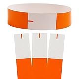 CINECE リストバンド 使い捨て イベント 9色選択 100枚/200枚/500枚/1000枚 防水 耐引裂き 人数カウント ワンタッチ装着 水場でも適用 コンサート 遊園地 再入場管理 (100枚, オレンジ)