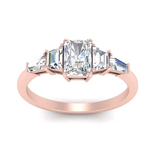Bague taille émeraude plaqué or rose, le bijou idéal du quotidien