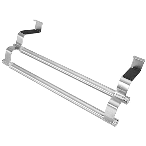 Over de deur handdoekrekken voor badkamer,handdoekhanger droogrek,roestvrij staal intrekbaar badhanddoekenrek dubbele/enkele bar slaapkamer handdoekplank(40cm retractable double pole) - Image 6