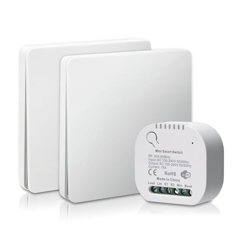 BLHXDM Funkschalter 230V 15A Funk lichtschalter aufputz set funkschalter ohne batterie verwendet für licht steuerung in badezimmer schlafzimmer hotels aussen innenhöfe BLHXDM Funkschalter 230V 15A Funk lichtschalter aufputz set funkschalter ohne batterie verwendet für licht steuerung in badezimmer schlafzimmer hotels aussen innenhöfe
