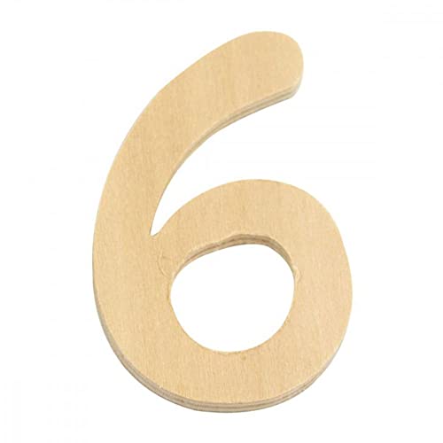 Rayher 62231000 Wooden Number FSC Mix Credit 6 cm Diameter 6 cm