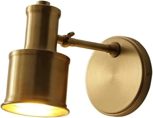 European Style Copper Wall Lamp E26/E27 Base Light Source den Lampshade Wall Sconce Bedroom Study Balcony Corridor Porch Wall Lantern Indoor Wall Lighting Fixture Embedded Installation