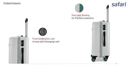 Image of Safari 8 Wheels, Anti-Theft Zipper (Check-in) Polycarbonate Trolley Spinner Luggage Large (Oculus 77CM Green)