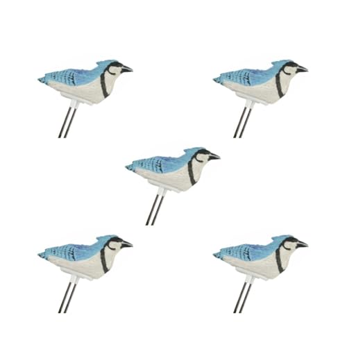 Lot de 5 détecteurs d'humidité en résine pour oiseaux et plantes en pot avec alarme et rappel d'arrosage avec merveilleux chant bleu