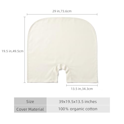 Image of 100% Organic Cotton Pregnancy Pillowcase for U-Shaped Pregnancy Pillow | 19.5 inchx29 inch Pillowcase for Maternity Body Pillows, Hypoallergenic & Breathable, Machine Washable, for Pregnant Women, Girls