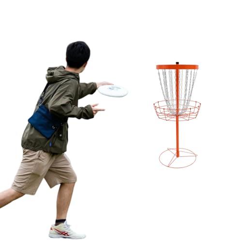 Panier disc golf extérieur pliable : cible de précision portable avec 24 chaînes