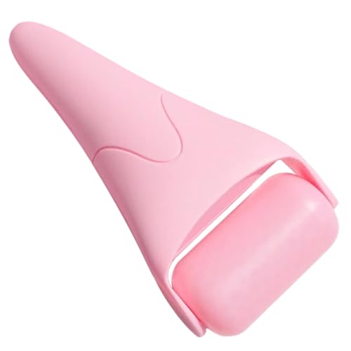 Homoyoyo Face Roller with Cold Compress Facial Massage Tool for De- Eyes and Skin Care Pink for Puffiness Relief and Dark Reduction for All Skin Types