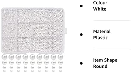 1320 Pcs Pearl Beads, White Round Pearl Beads for Jewellery Making Crafting Necklaces Bracelets Earrings Rings Jewelry Making Supplies, 4/6/8/10mm Imitation Pearls Satin Luster