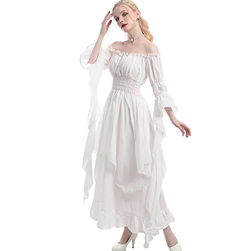 CR ROLECOS Mittelalter Kleid Damen - Renaissance Gothic Kostüm Mit Gürtel