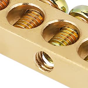 Bordstract Terminal Ground Bar, 10 Hole Terminal Block Electrical Grounding Bar Distribution Wire Screw Brass Ground Neutral Bar For Power Distribution Cabinets Lighting Boxes #TOP7