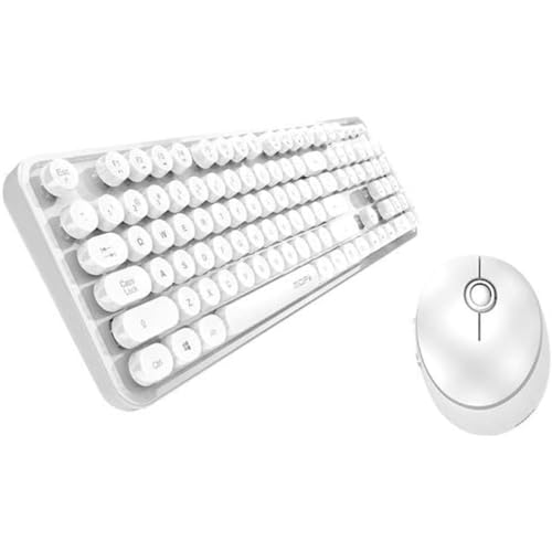Teclado inalámbrico contra el desorden de cables: Kit Sweet 2,4G blanco con ratón