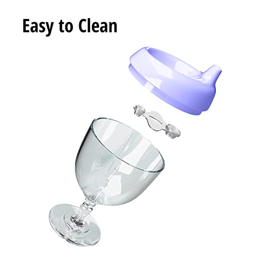 Green Oak Baby Wine Sippy Cup - Plastic Wine Glass Goblet Beverage Mug Milk Bottle With Lid For Kids On Birthday Party Celebration (5Oz) (Purple) #TOP5