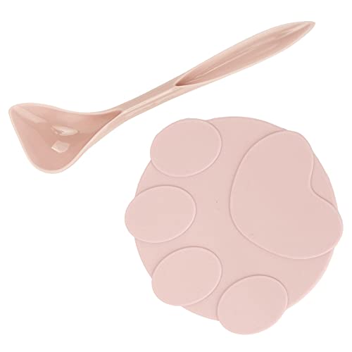 Atyhao Haustier Dosen Abdeckungen, Universal Silikon Tier futter Dosen Deckel Silikon Dichtung deckel mit Löffel für Hunde und Katzen futter[Rosa] Nassfutter