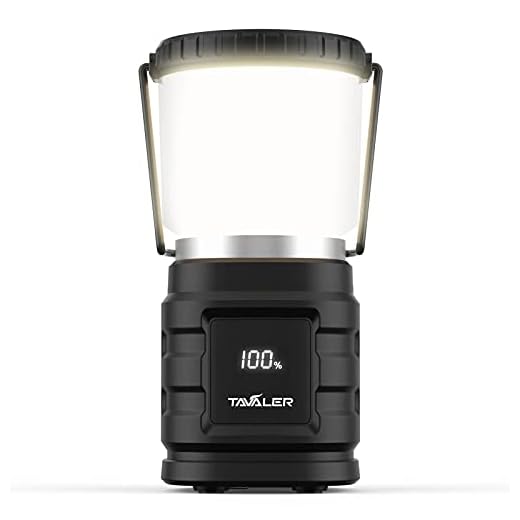 Tavaler Camping Laterne 8000 mAh Akku USB C Aufladbar Campinglampe mit LED Batterieanzeige Bildschirm Camping Licht IP65 Wasserdicht Campingleuchte für Wandern Outdoor, Notfall, Power Bank