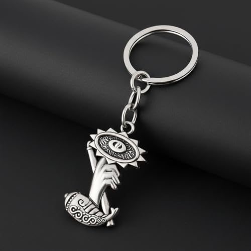 Image of M Men Style Metal Hand Symbol Keychain for Car & Bike Keys | Decorative Round Emblem Key Ring | Durable Metal Key Holder for Men & Women