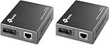 TP-Link Gigabit Single-Mode Media Converter, Complies with IEEE 802.3ab and IEEE 802.3z Extends Fiber Distance Up to 20 km (MC210CS) (Packung mit 2)