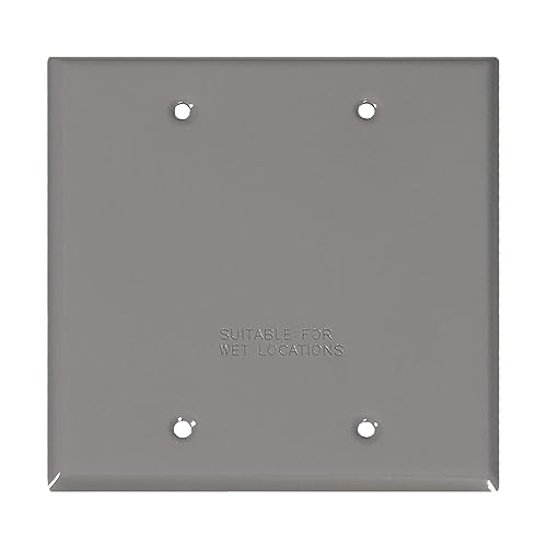 Sigma Engineered Solutions 14340 2-Gang Rectangular Stamped Weatherproof Cover, Gray