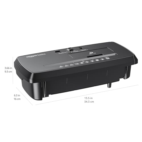 Amazon Basics 8-Sheet Strip-Cut Paper, CD, and Credit Card Shredder, Compact, No Basket image 4
