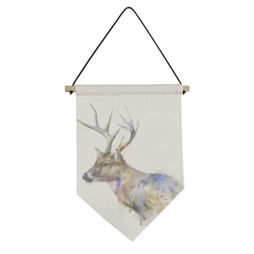 Toile renne artistique colore drapeau suspendu decoration murale