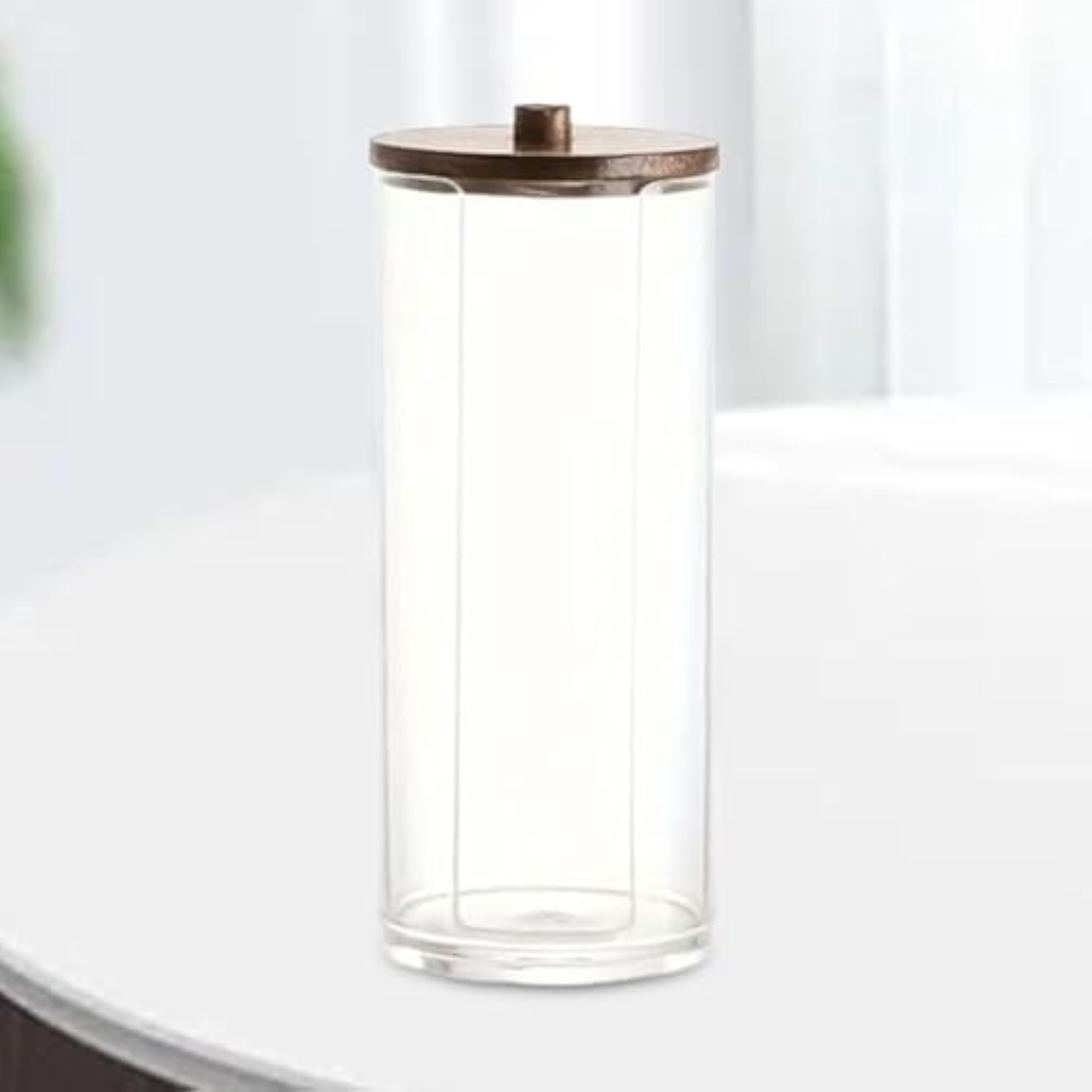 Cotton Swab Storage Canister Transparent, 18cmx7cm