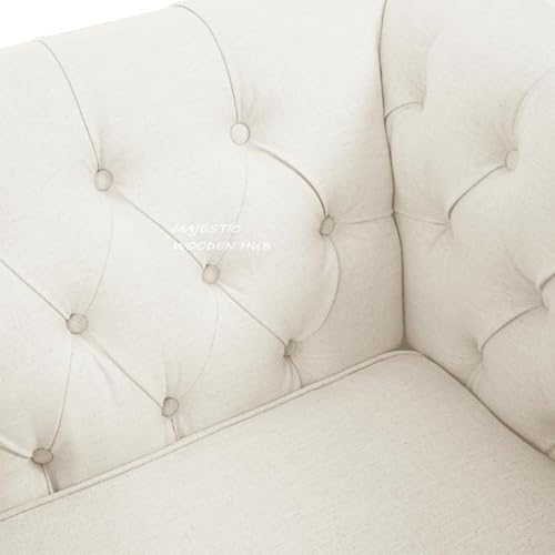 Image of Modern Classic 3 Seater Velvet Button Tufted Chesterfield Style Sofa for Living Room and Office.