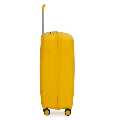 Image of SWISS MILITARY Maze 75CM Hard Trolley Bag, 106L Large Polypropylene Luggage, TSA Lock, 360 Dual Wheels, Anti-Theft Zipper, Branded Interior, Strong Handle, Long Trip Travel Suitcase, 28 inch