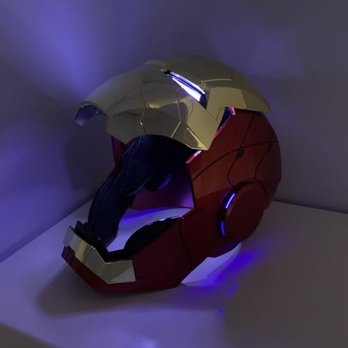 Image of Iron-Man MK 5 Wearable Electronic Helmet: Voice & Remote Controlled, Perfect Super Hero Mask,Can Cosplay and Collectible Figures for Man and Teen-Ideal Gift for Halloween&Birthdayand&Christmas（Golden）