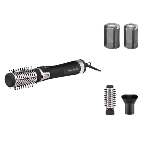 Rowenta CF9550 Brush Activ' Dry & Style Warmluftbürste, 2-in-1 Warmluft + rotierender Aufsatz, Rechts-/Linkslauf, Ionic Booster, inkl. keramikbeschichtete Bürstenaufsätze, Weiß/Metallic Flieder