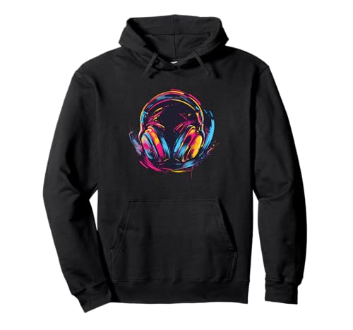 Turntable DJ Music Animals Graphic Music Themed DJ Hoodie Unisex-Adults Black Small Classic Fit Pullover Hoodie
