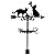 SUPERDANT Cats Weathervane Wrought Iron Wind Vane Cats with Butterfly Animal Metal Weather Vane Roof Garden Direction Sign Weathercock Outdoor Farmhouse Decoration Garden Wind Measuring Tool