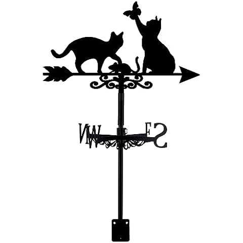 SUPERDANT Cats Weathervane with Butterfly Cover