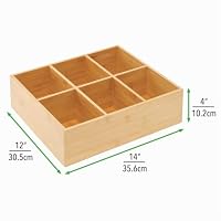 mDesign 2er-Set Teebox – elegante Aufbewahrungsbox mit 6 Fächern aus Bambus – Holzkiste für Teebeutel, Teeei, Gewürze und Co. – naturfarben – Ansicht 4