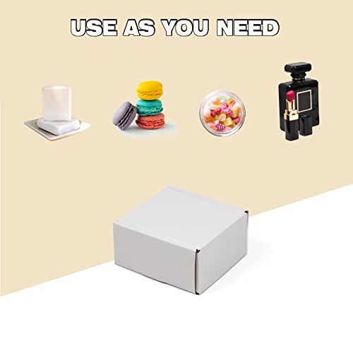Sodissa 4X4X2 Inches Shipping Boxes Pack Of 25, White Corrugated Cardboard Boxes For Small Bussiness #TOP5