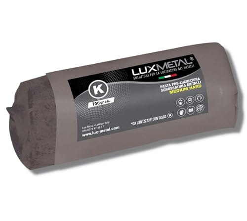 Lux Metal Pasta Abrasiva Pulidora Negra Media Dura 700 gr Pre Pulido Aluminio Cera para Pulir Acero Inoxidable Desbaste Metales Palanca Elimina Arañazos Óxido Pulido Latón Sólido Hierro Cobre Bronce