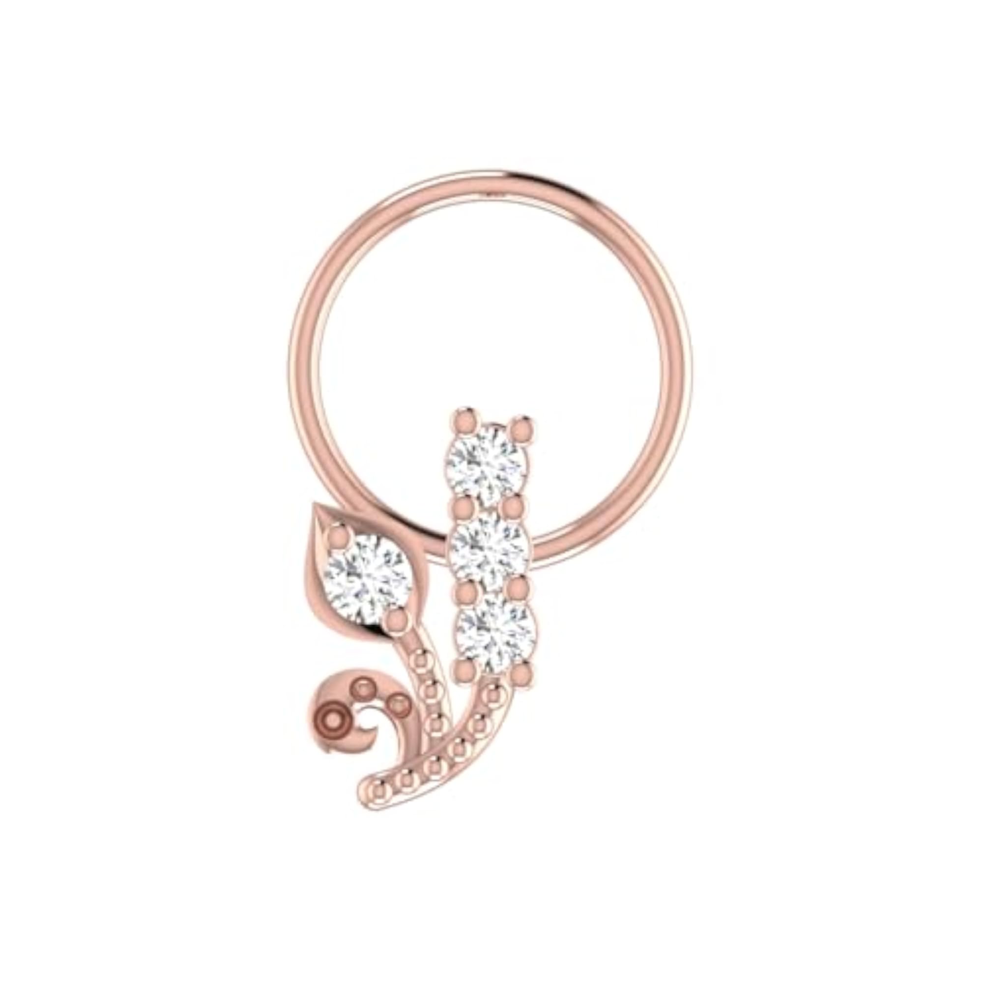 Women's 9K BIS Hallmarked Rose Gold Stud Nosering