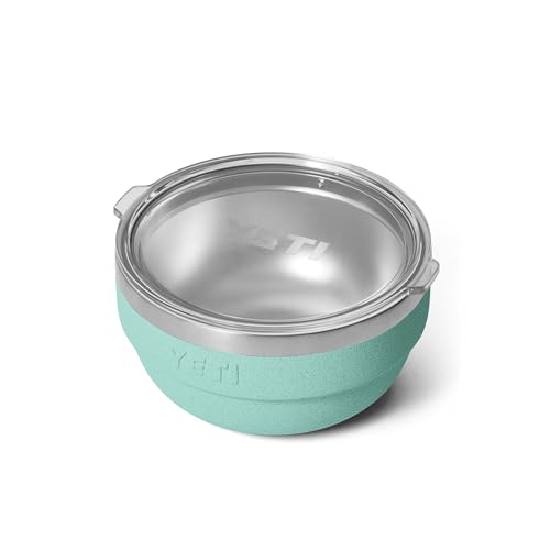 Image of YETI Rambler Bowls, Vacuum Insulated, Stackable and Nestable Stainless Steel Bowl with Lid, 1 Quart, Sea Stone