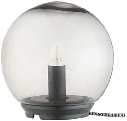 Ikea Fado Table Lamp, 25 cm Glass Globe Shade, LED, Dimmable, Anthracite Black-image-18