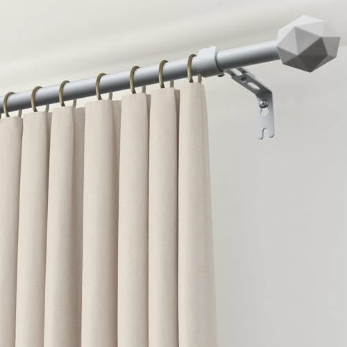 FLY HAWK Curtain Rods, 72" to 144" for Windows Curtain Rod Set, Modern Simplicity Decorative Style 5/8 Inch Metal Curtain Pole, Heavy Duty Drapery Rods with Brackets White by FLY HAWK - Image 7