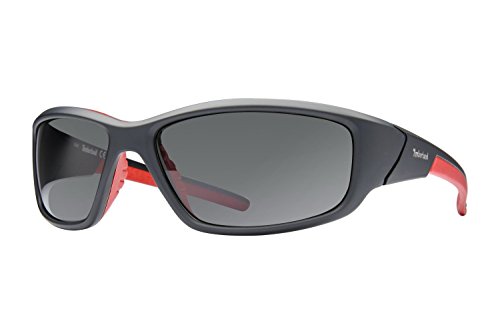 Timberland Men's TB9049SW6202D Polarized Wrap Sunglasses,Black,62 mm