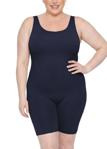 Image of STRETCH IS COMFORT Womens Plus Size Tank Unitard Athletic Rompers For Women