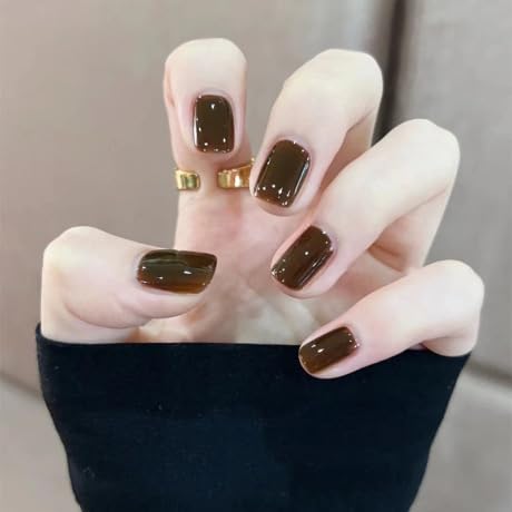 576 Pieces(24 Colors) Long False Nails Round Fake Nail Full Cover Artificial Acrylic Nails Tips Press on Nails for Women Girls DIY Nail Art Design (Short Square False Nails - Image 3