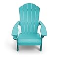 Keter Outdoor Patio Garden Deck Furniture Resin Adirondack Chair with Built-in Cup Holder (Teal)