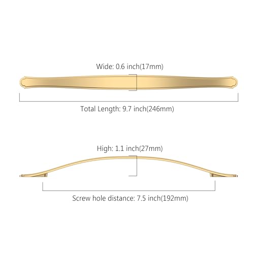 Image of Asidrama 10 Pack 7.5 Inch(192mm) Champagne Bronze Kitchen Cabinet Handles Cabinet Pulls Kitchen Hardware for Cupboard Drawer Pulls
