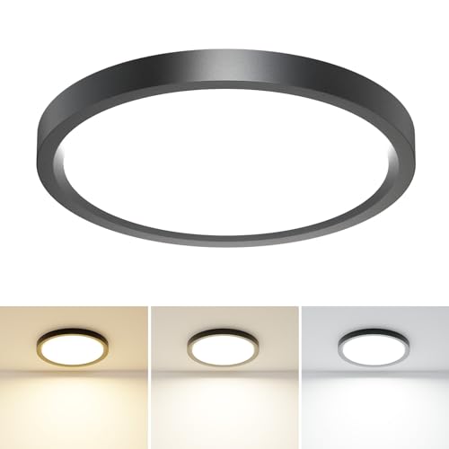 hepside 1PACK LED Flush Mount Ceiling Light, 3CCT Selectable 3000K-4000K-6500K & 100W Equivalent Modern Kitchen Ceiling Light Fixture 15W 1500Lm 7.5 Inch for Bathroom Closet Laundry Bedroom Hallway